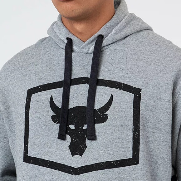 Under Armour UA Men's Project Rock Gray Hoodie Respect Size L large 1346067-011 - Picture 3 of 13